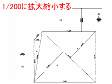 縮尺1/200に縮小する