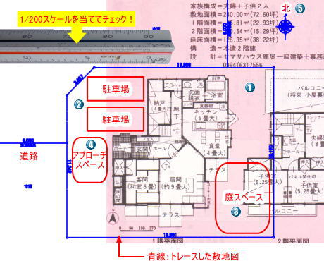 敷地を図面に当てて確認